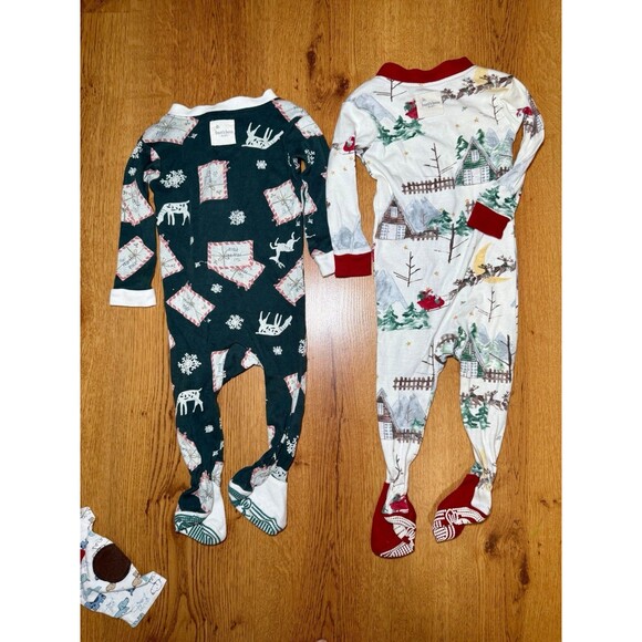 Boy 6M Sleeper Lot Burts Bees Christmas Little Me Gerber Organic Child Of Mine - Picture 3 of 14